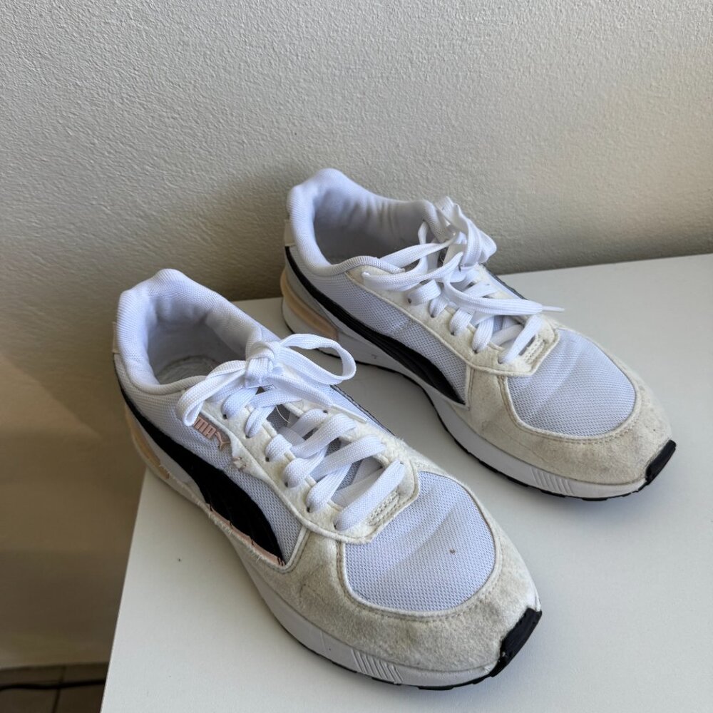 PUMA White & Black Sneakers Women’s Size 8.5 – Classic Casual Shoes - Picture 13 of 13